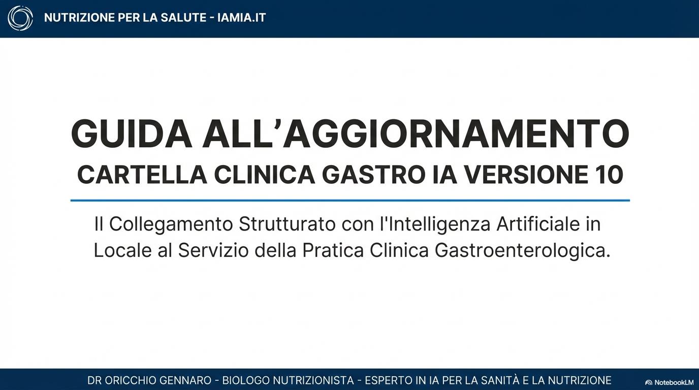 GUIDA ALL’AGGIORNAMENTO CARTELLA CLINICA GASTRO IA VERSIONE 10